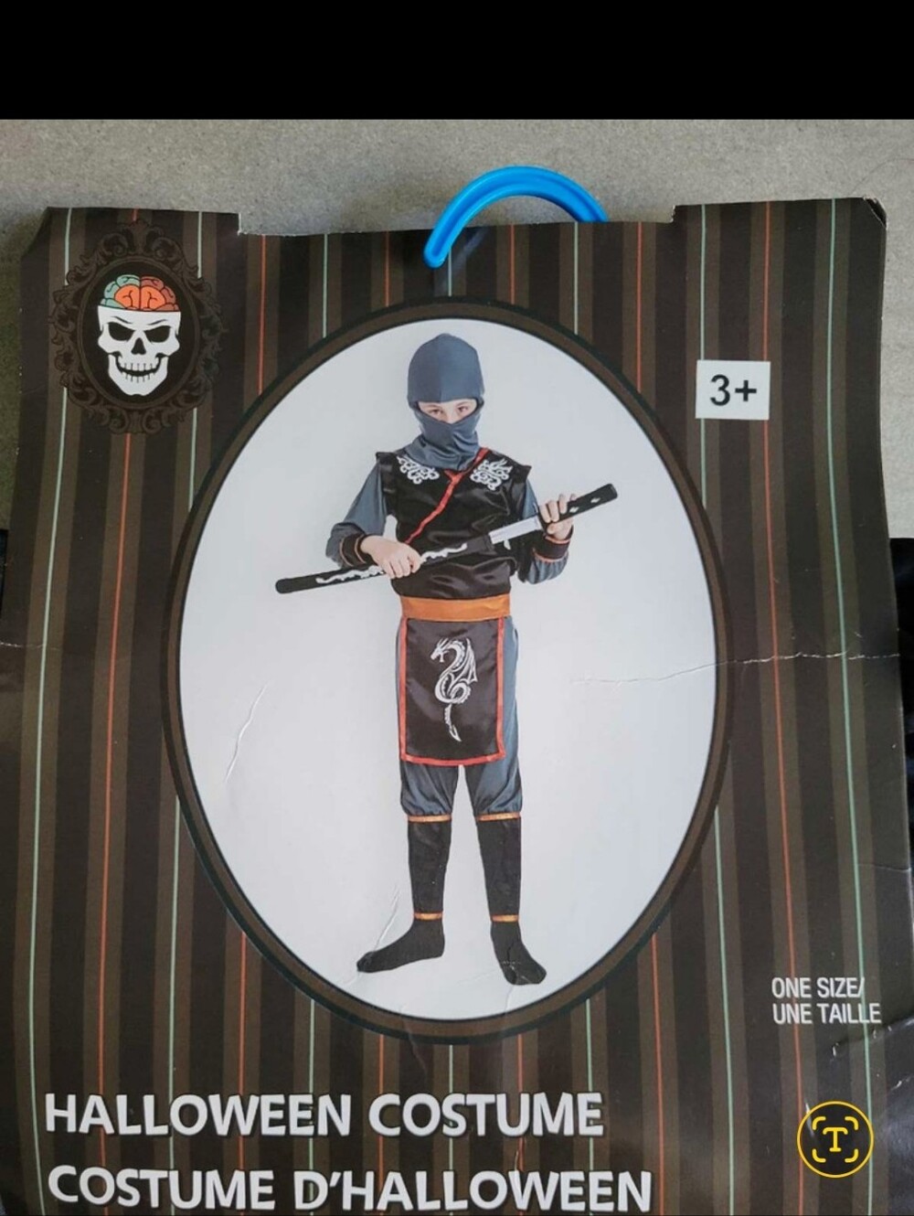Kids Ninja Costume - Black and Orange -